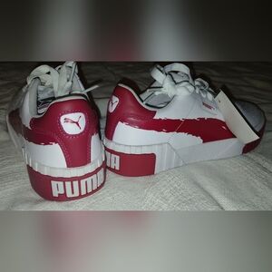 Puma White and Pink Retro Sneakers